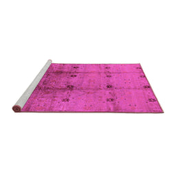 Sideview of Machine Washable Oriental Pink Industrial Rug, wshurb905pnk