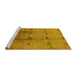 Sideview of Machine Washable Oriental Yellow Industrial Rug, wshurb905yw