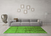 Machine Washable Oriental Green Industrial Area Rugs in a Living Room,, wshurb905grn