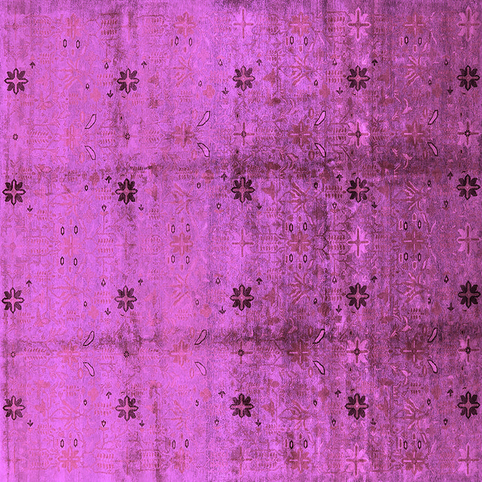Square Machine Washable Oriental Purple Industrial Area Rugs, wshurb905pur