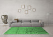 Machine Washable Oriental Emerald Green Industrial Area Rugs in a Living Room,, wshurb905emgrn