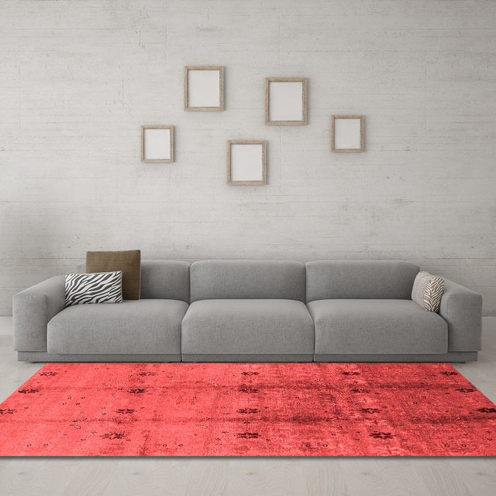 Industrial Red Washable Rugs