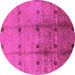 Round Oriental Pink Industrial Rug, urb905pnk