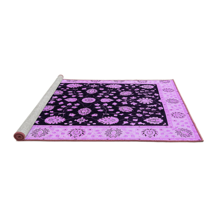Sideview of Machine Washable Oriental Purple Traditional Area Rugs, wshurb906pur
