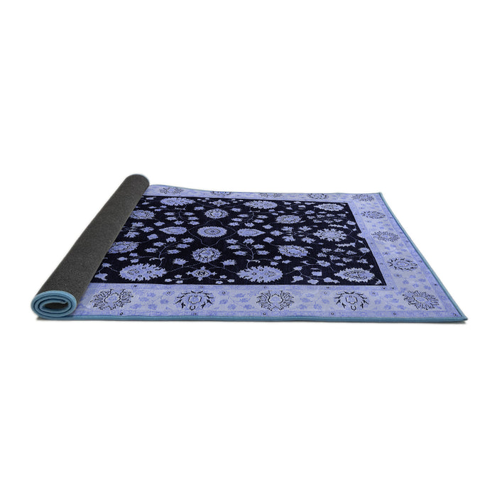 Sideview of Oriental Blue Traditional Rug, urb906blu