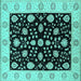 Square Oriental Turquoise Traditional Rug, urb906turq