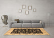 Machine Washable Oriental Brown Traditional Rug in a Living Room,, wshurb906brn