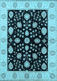Oriental Light Blue Traditional Rug, urb906lblu