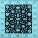 Square Oriental Light Blue Traditional Rug, urb906lblu