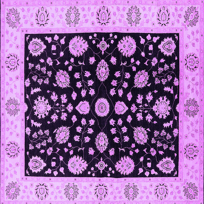 Square Machine Washable Oriental Purple Traditional Area Rugs, wshurb906pur