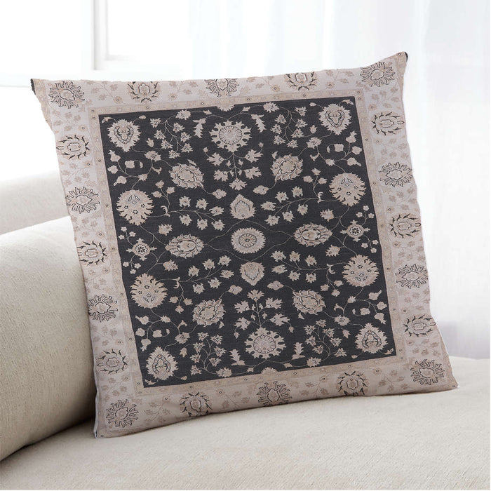 Lifestyle Image of Mid-Century Modern Urban Square Burgundy Brown Throw Pillow, 18 inch by 18 inch, pwurb906