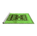 Sideview of Machine Washable Oriental Green Industrial Area Rugs, wshurb907grn