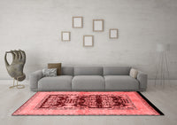 Machine Washable Oriental Red Industrial Rug, wshurb907red