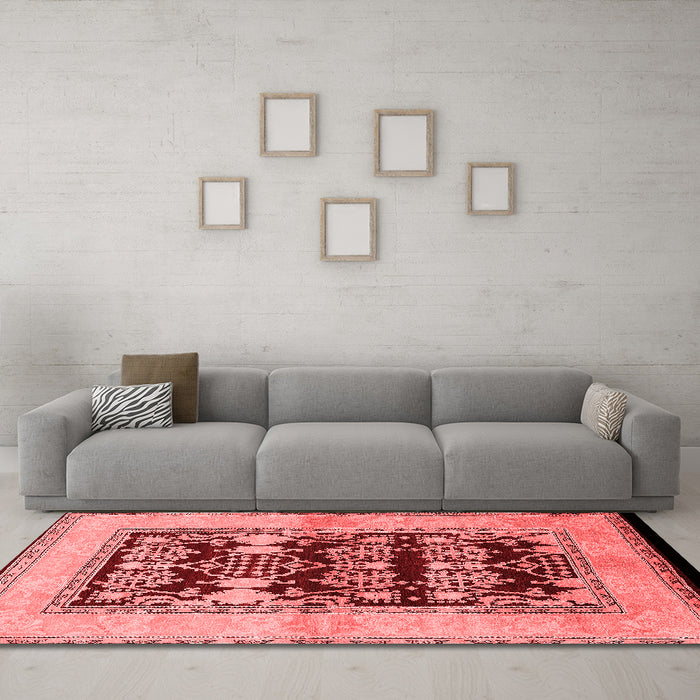 Industrial Red Washable Rugs