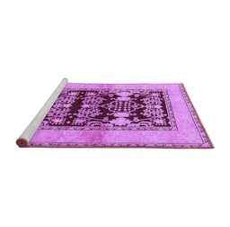 Sideview of Machine Washable Oriental Purple Industrial Area Rugs, wshurb907pur