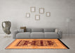 Machine Washable Oriental Orange Industrial Area Rugs in a Living Room, wshurb907org