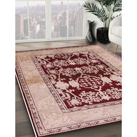 Mid-Century Modern Pastel Orange Oriental Rug, urb907