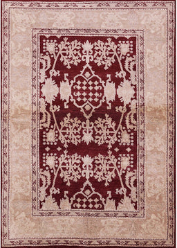 Mid-Century Modern Pastel Orange Oriental Rug, urb907