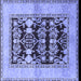 Square Machine Washable Oriental Blue Industrial Rug, wshurb907blu