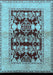 Machine Washable Oriental Light Blue Industrial Rug, wshurb907lblu