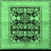 Square Machine Washable Oriental Emerald Green Industrial Area Rugs, wshurb907emgrn