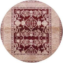 Round Machine Washable Industrial Modern Pastel Orange Rug, wshurb907