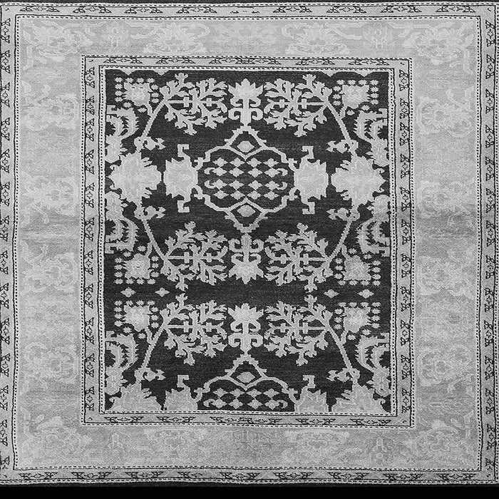 Square Machine Washable Oriental Gray Industrial Rug, wshurb907gry
