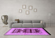 Machine Washable Oriental Purple Industrial Area Rugs in a Living Room, wshurb907pur