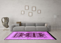 Machine Washable Oriental Purple Industrial Rug, wshurb907pur