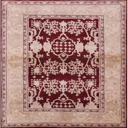 Square Machine Washable Industrial Modern Pastel Orange Rug, wshurb907