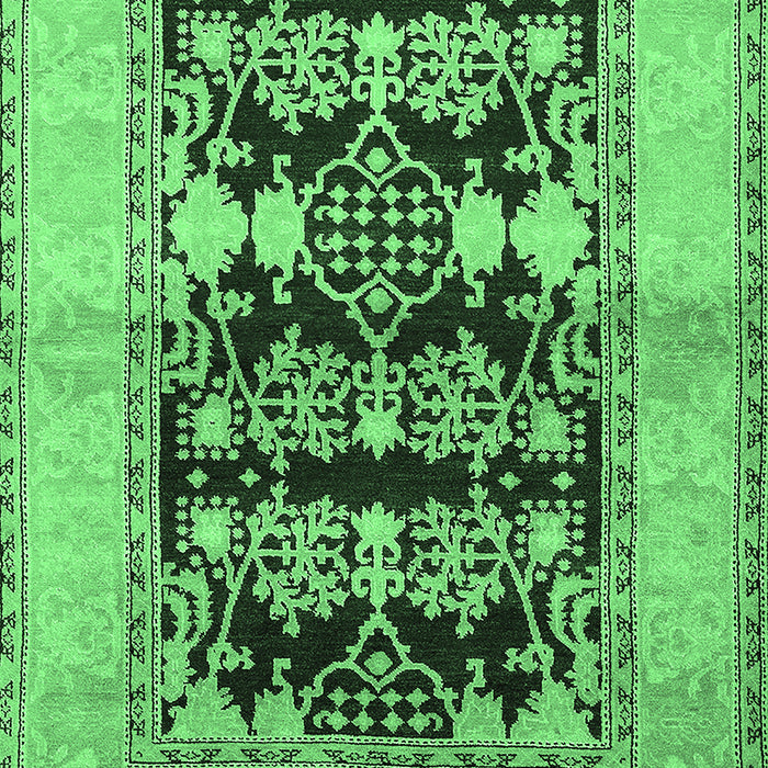 Machine Washable Oriental Emerald Green Industrial Area Rugs, wshurb907emgrn