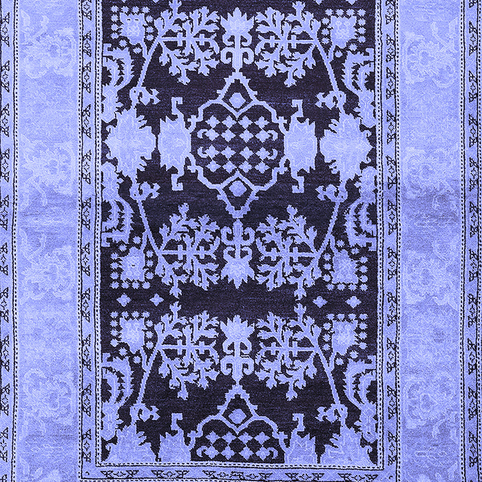 Machine Washable Oriental Blue Industrial Rug, wshurb907blu