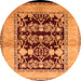 Round Oriental Orange Industrial Rug, urb907org