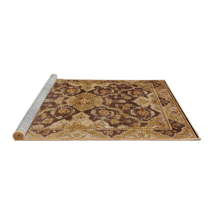 Sideview of Machine Washable Industrial Modern Brown Sand Brown Rug, wshurb908
