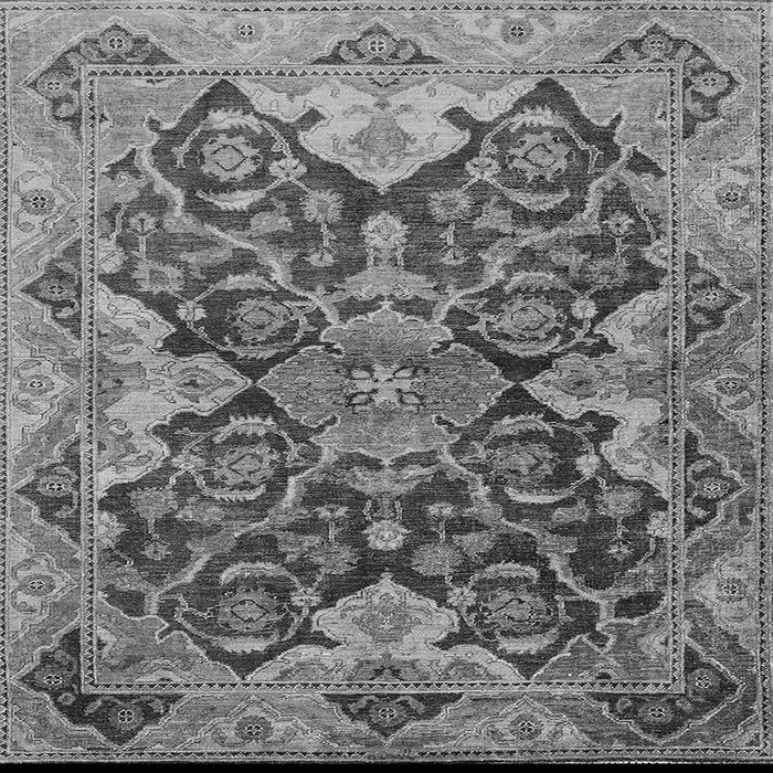 Square Machine Washable Oriental Gray Traditional Rug, wshurb908gry