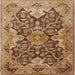 Square Mid-Century Modern Brown Sand Brown Oriental Rug, urb908