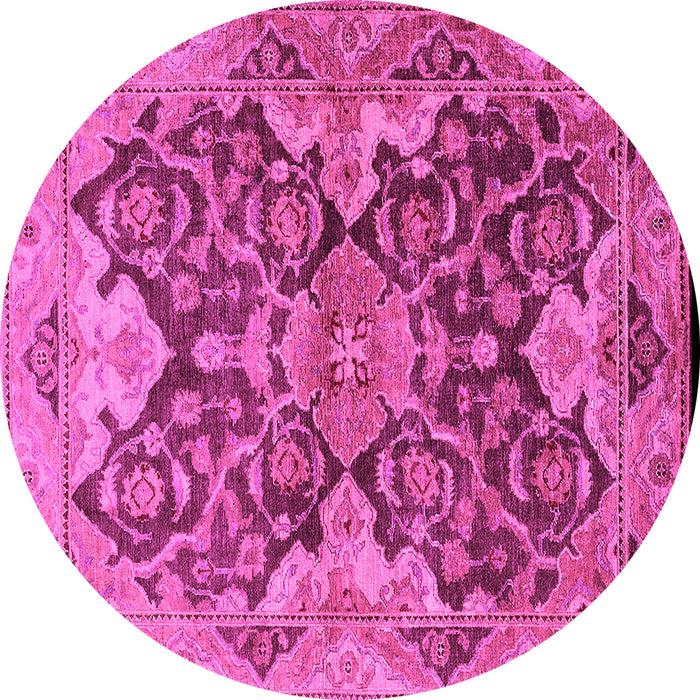 Round Oriental Pink Traditional Rug, urb908pnk