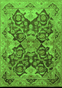 Oriental Green Traditional Rug, urb908grn