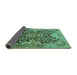 Sideview of Oriental Turquoise Traditional Rug, urb908turq