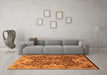 Machine Washable Oriental Orange Traditional Area Rugs in a Living Room, wshurb908org