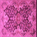 Square Oriental Pink Traditional Rug, urb908pnk