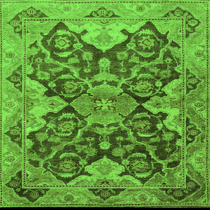 Square Oriental Green Traditional Rug, urb908grn