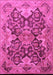 Machine Washable Oriental Pink Traditional Rug, wshurb908pnk