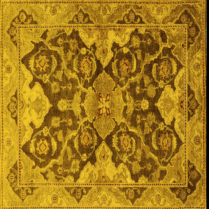 Square Oriental Yellow Traditional Rug, urb908yw