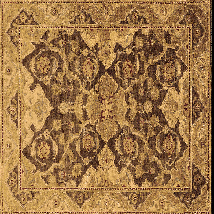 Square Oriental Brown Traditional Rug, urb908brn