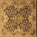Square Oriental Brown Traditional Rug, urb908brn