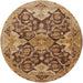 Round Mid-Century Modern Brown Sand Brown Oriental Rug, urb908
