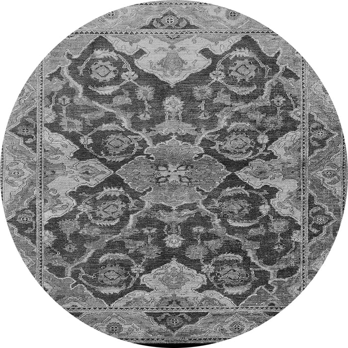 Round Oriental Gray Traditional Rug, urb908gry