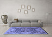 Machine Washable Oriental Blue Traditional Rug in a Living Room, wshurb908blu