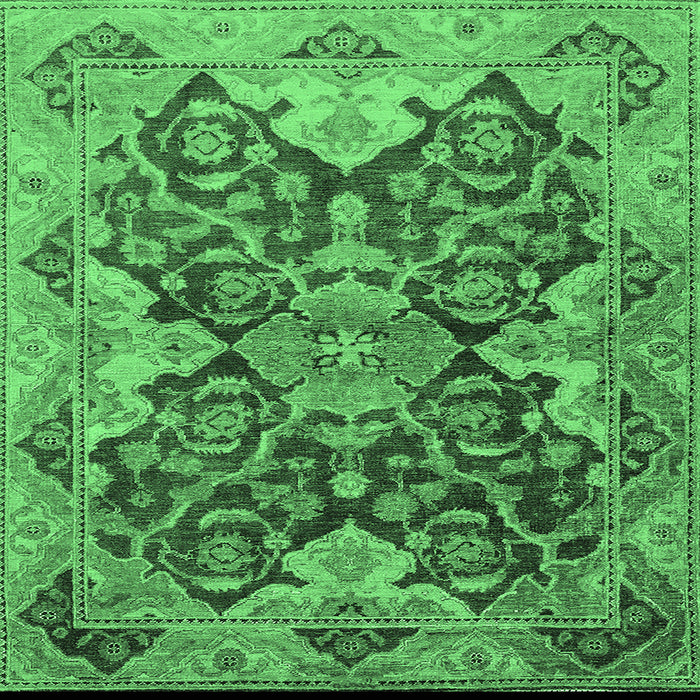 Square Oriental Emerald Green Traditional Rug, urb908emgrn